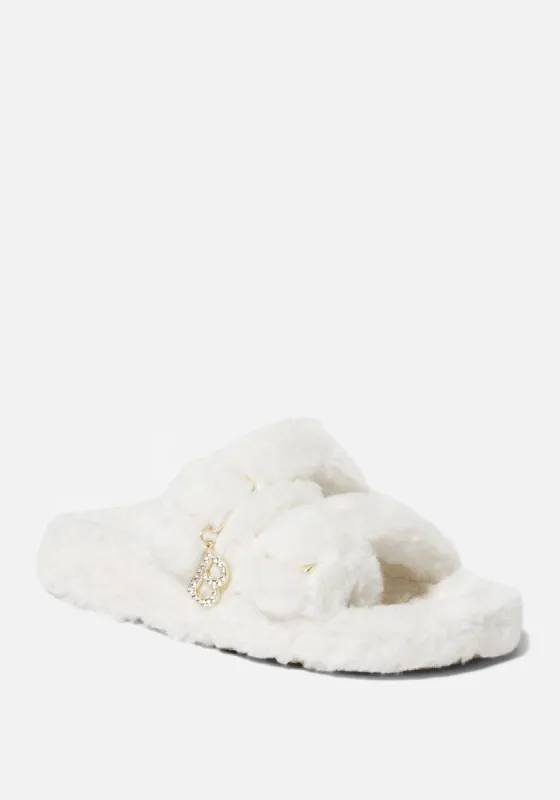 Fanny Faux Fur Slippers sold by Bebe