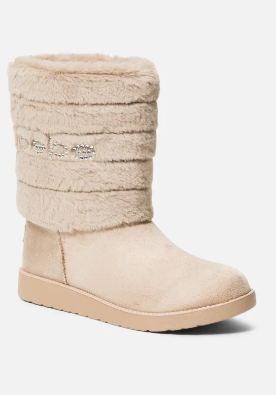 Laurely Faux Shearling Booties made by Bebe