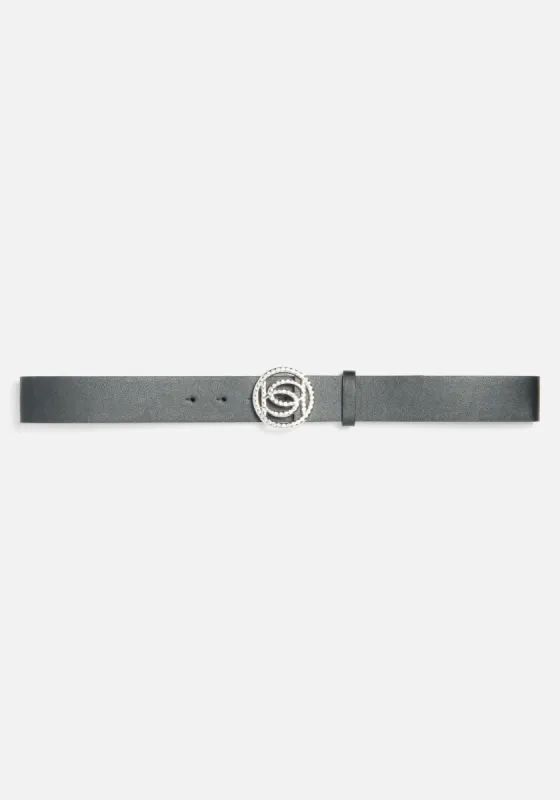 Bebe Logo Silver Clasp Belt sold by Bebe