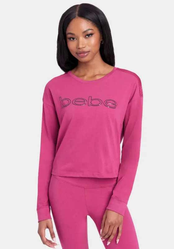 Bebe Logo Sequin Long Sleeve Top sold by Bebe