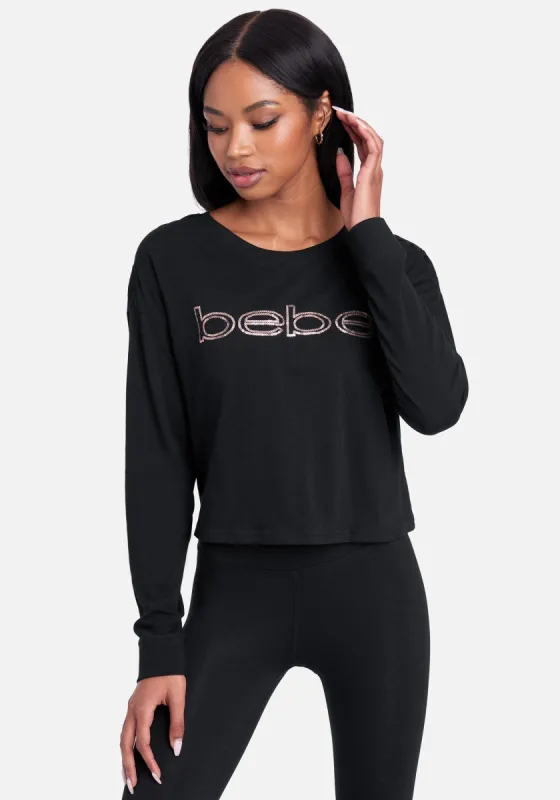 Bebe Logo Sequin Long Sleeve Top sold by Bebe