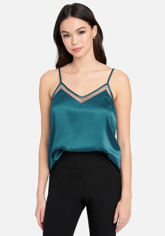 Mesh Detail Satin Cami sold by Bebe