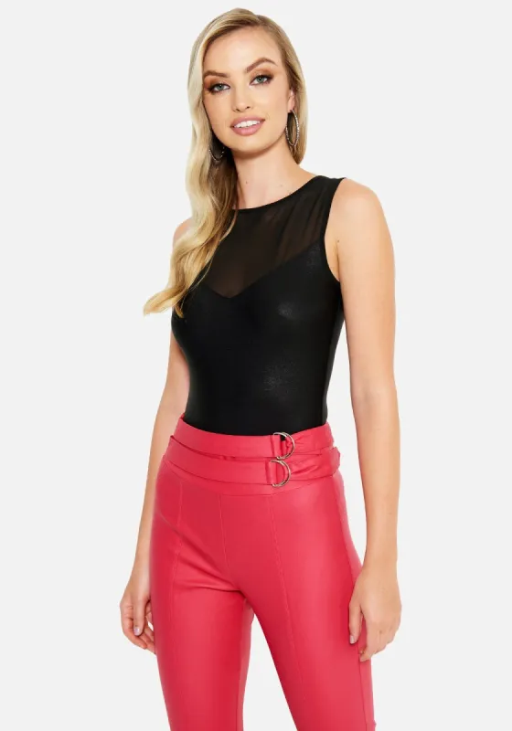 Mesh Chevron Bodysuit sold by Bebe