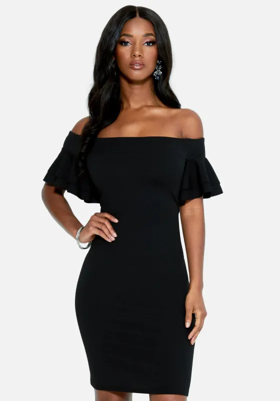 Off Shoulder Flutter Sleeve Dress made by Bebe