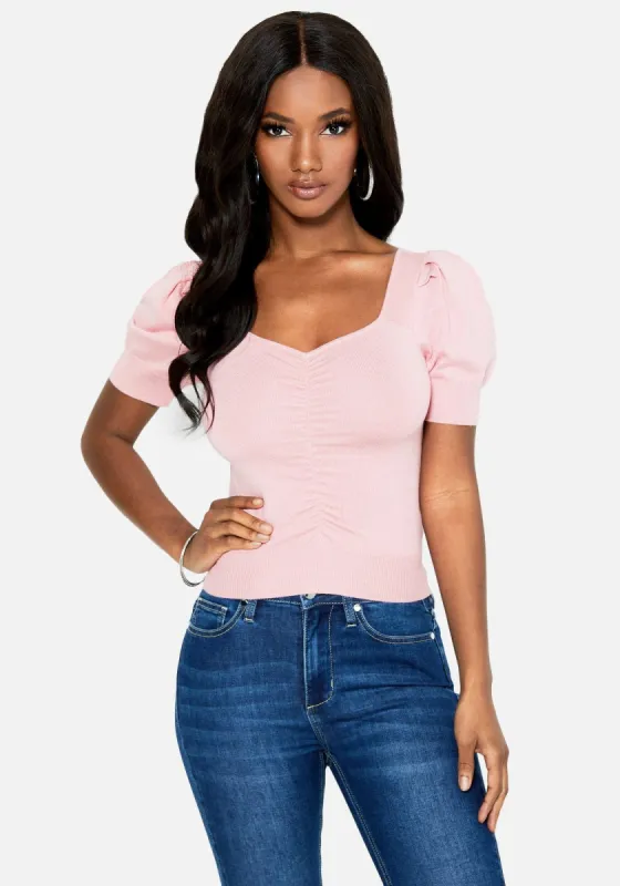 Ruched Sweater Top sold by Bebe
