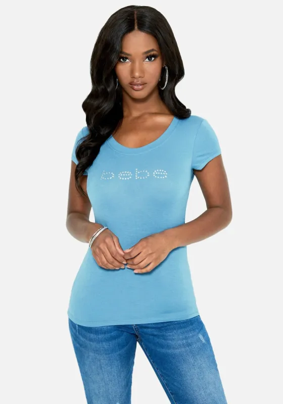 Crystal Logo Short Sleeve Tee sold by Bebe