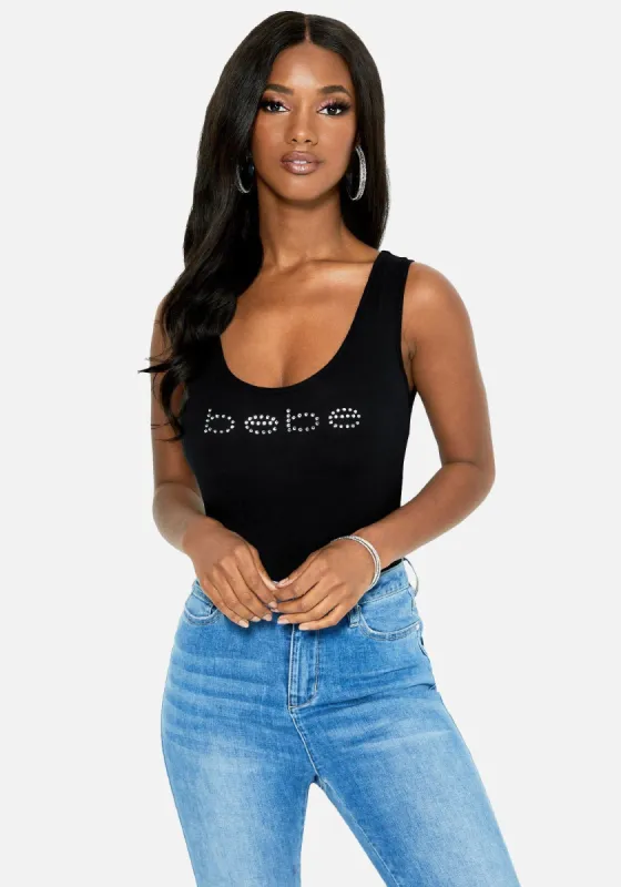 Crystal Logo Jersey Tank Top sold by Bebe