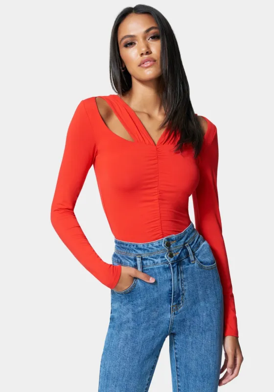 Cut Out Ruched Top sold by Bebe
