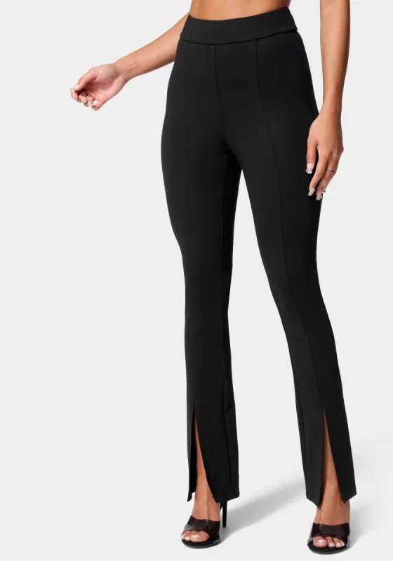 Front Slit Flared Knit Pant sold by Bebe