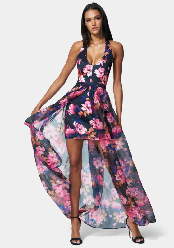 Printed Organza Skirt Dress made by Bebe