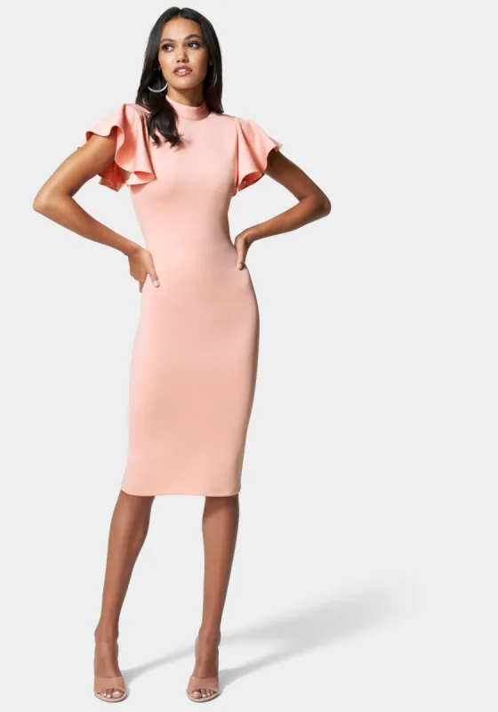 Flutter Mock Neck Dress sold by Bebe