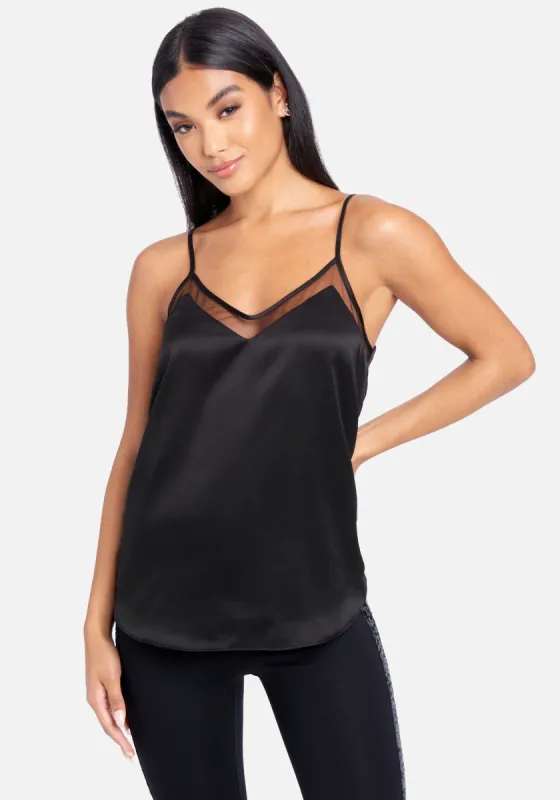 Mesh Detail Satin Cami sold by Bebe