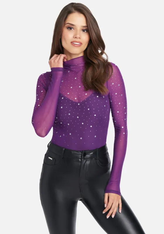 Rhinestone & Studs Mesh Top & Matching Cami sold by Bebe