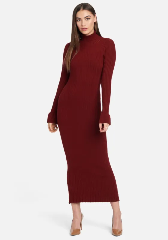 Bell Sleeve Turtleneck Midi Dress sold by Bebe