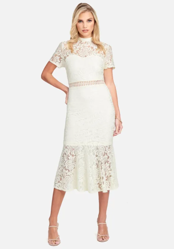 Lace Flare Skirt Dress sold by Bebe