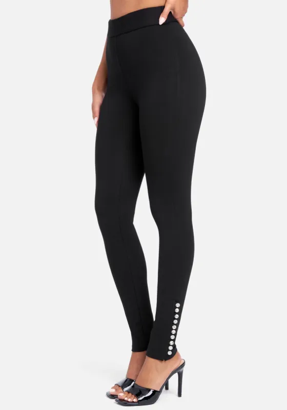 Multi Rhinestone Hem Legging sold by Bebe
