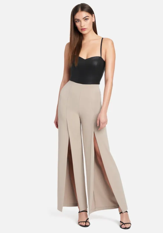 Vegan Leather Open Leg Jumpsuit sold by Bebe