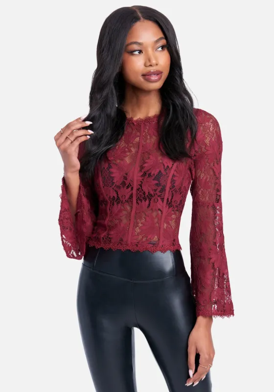 Flared Sleeve Lace Top sold by Bebe