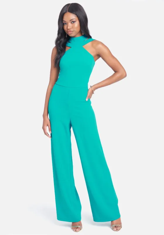 Wide Leg Halter Jumpsuit sold by Bebe
