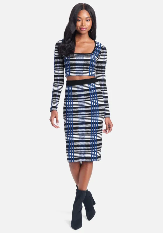 Plaid Long Sleeve Two Piece Sweater Dress sold by Bebe