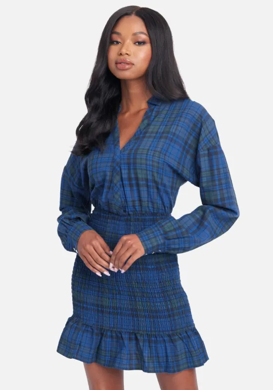 Smocked Plaid Shirtdress made by Bebe