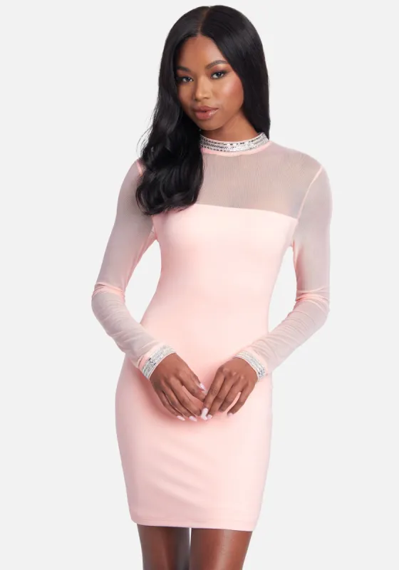 Crystal Mesh Mini Dress sold by Bebe