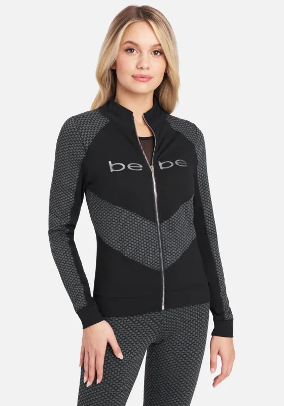 Holographic Bebe Logo 2 Tone Jacket sold by Bebe