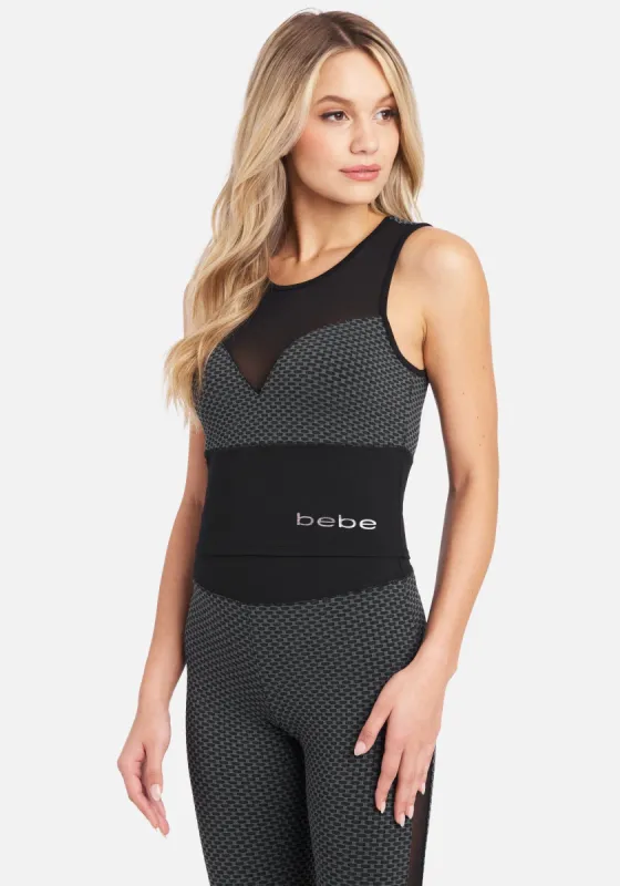 Holographic Bebe Logo 2 Tone Top sold by Bebe