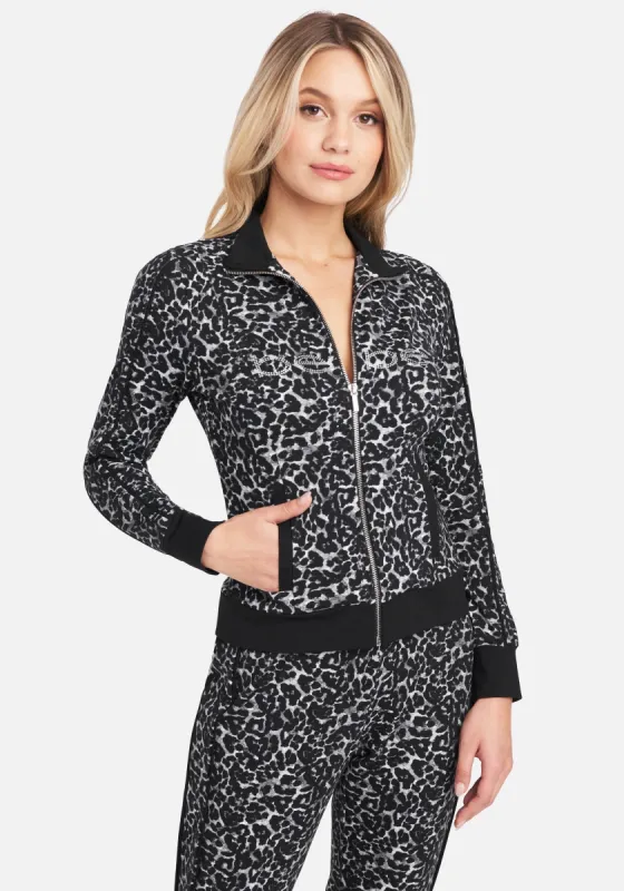 Bebe Logo Leopard Printed Zip Up Jacket sold by Bebe