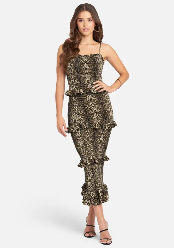 Knit Smocked Midi Dress sold by Bebe