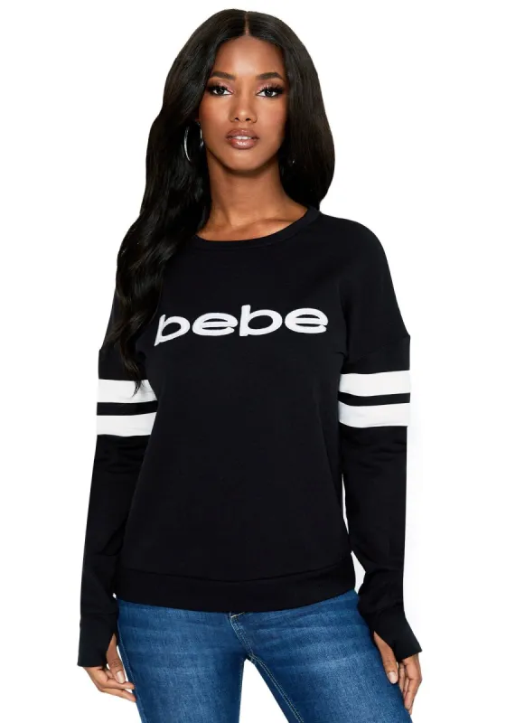 Sherpa Logo Black Sweatshirt sold by Bebe