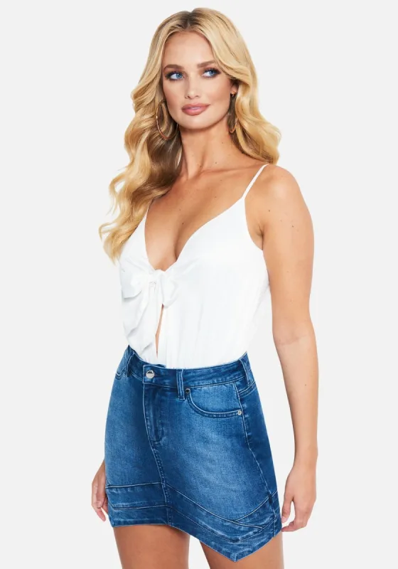 Charm Tie Front Bodysuit sold by Bebe