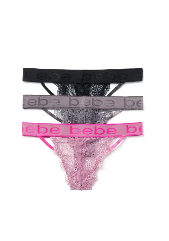 3 Piece Lace Thong Set sold by Bebe