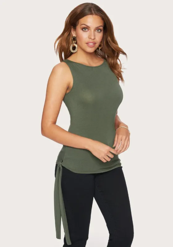 Side Tie Sleeveless Top sold by Bebe