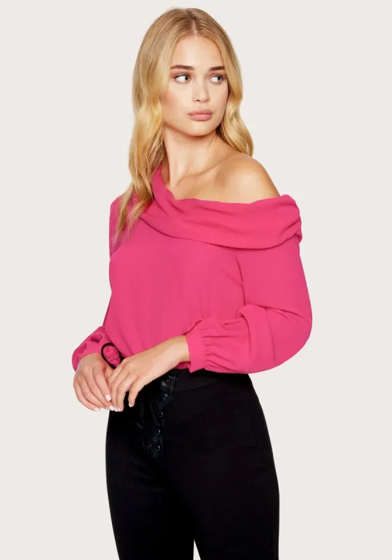 Draped Off Shoulder Bodysuit sold by Bebe