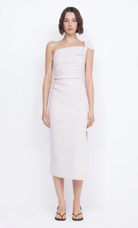 ELEA ASYM MIDI DRESS - VANILLA BEAN sold by bec + bridge