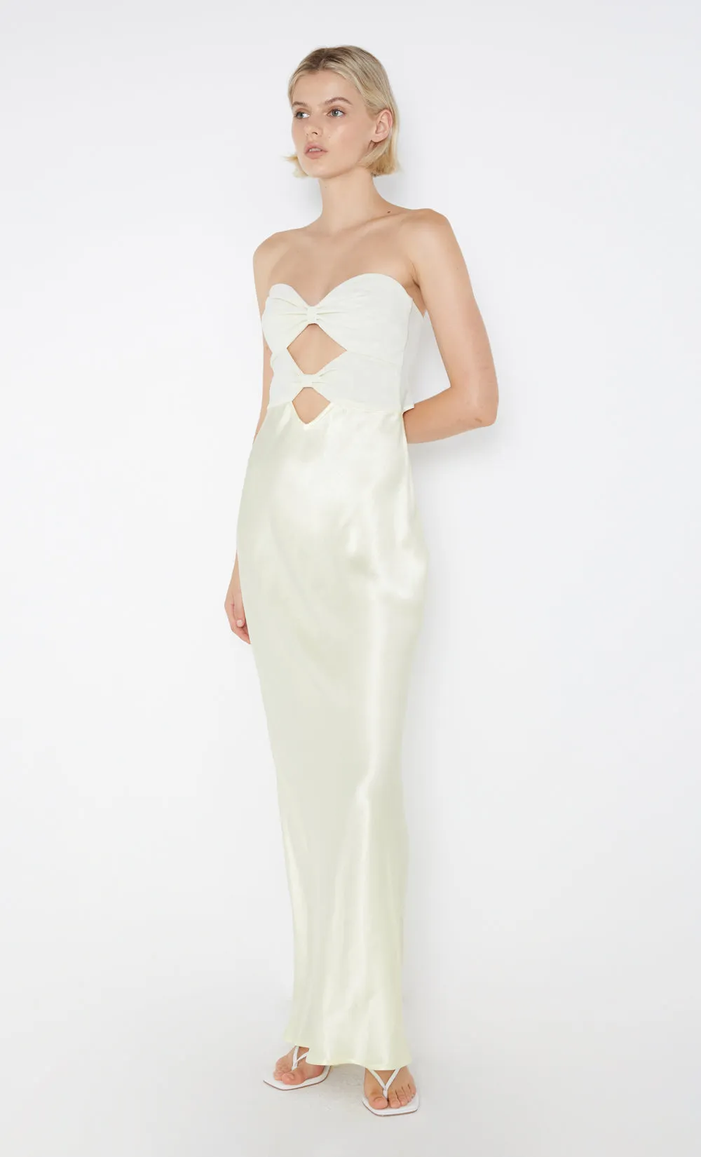 HALLE STRAPLESS DRESS - ICE YELLOW sold by bec + bridge product image thumbnail 3