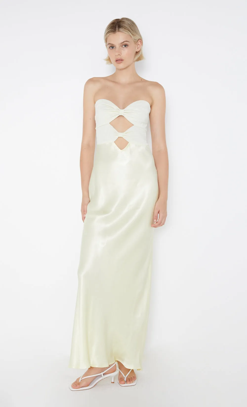 HALLE STRAPLESS DRESS - ICE YELLOW sold by bec + bridge product image thumbnail 5