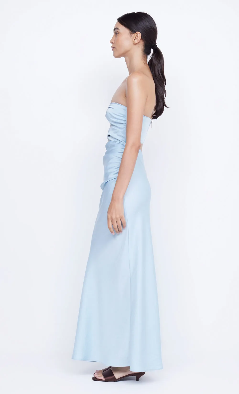 ROCHELLE TWIST STRAPLESS DRESS - DOLPHIN BLUE sold by bec + bridge product image thumbnail 4