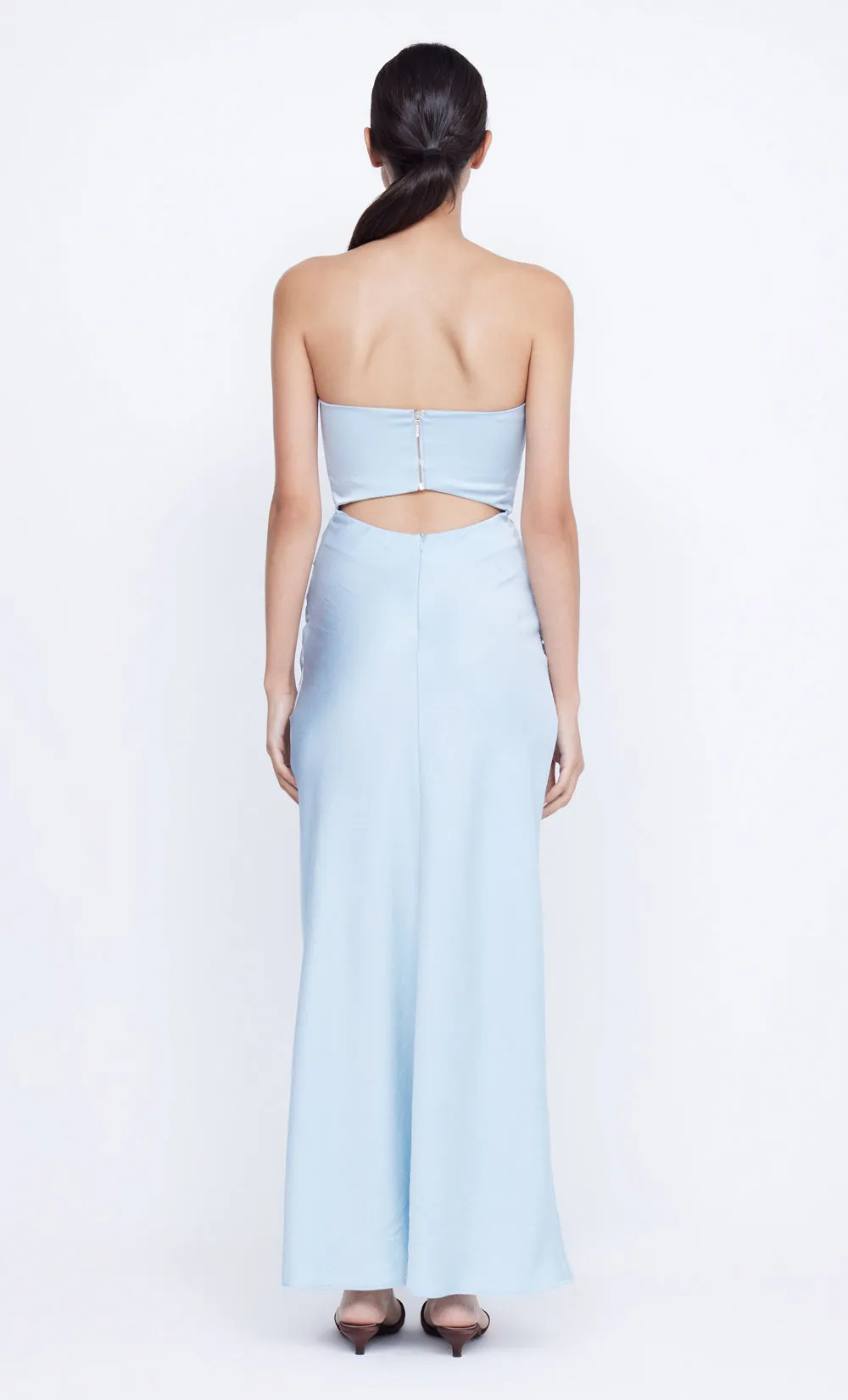 ROCHELLE TWIST STRAPLESS DRESS - DOLPHIN BLUE sold by bec + bridge product image thumbnail 5