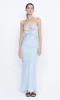 ROCHELLE TWIST STRAPLESS DRESS - DOLPHIN BLUE sold by bec + bridge