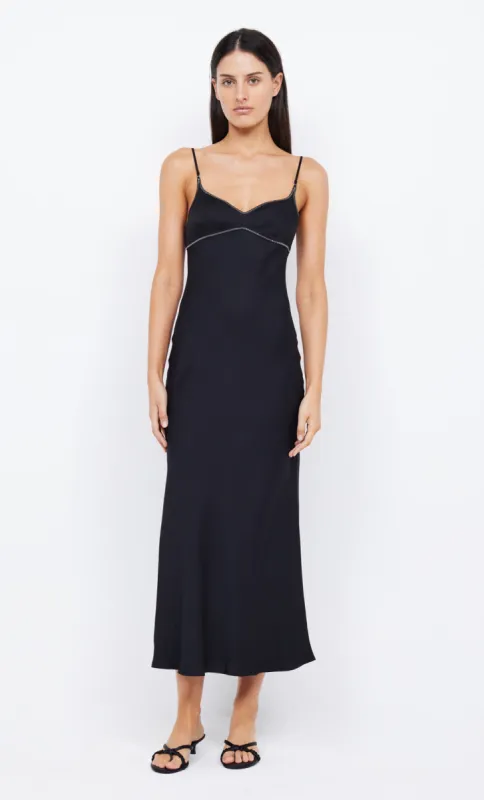 EMERY MIDI DRESS - BLACK/IVORY sold by bec + bridge