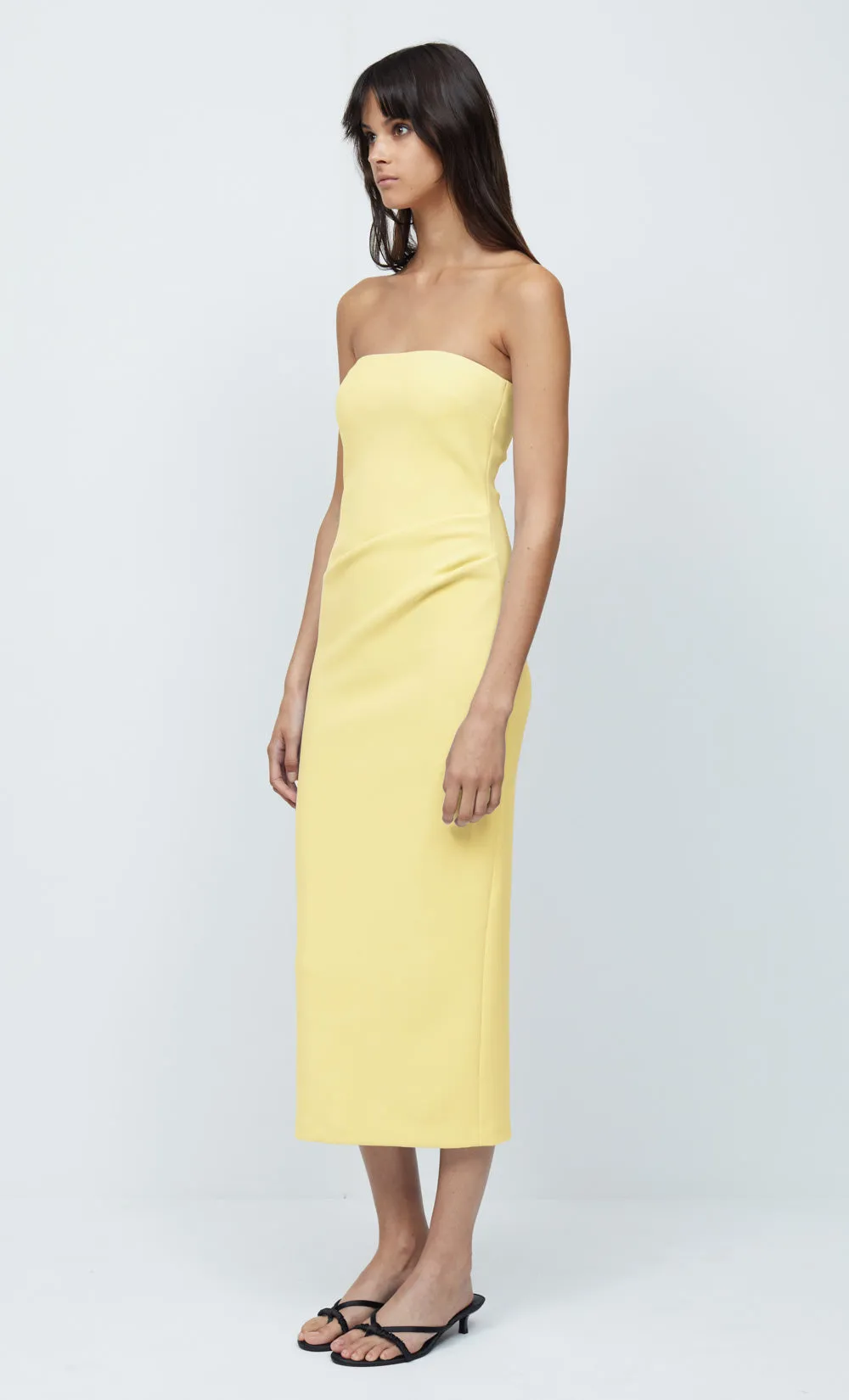 KARINA STRAPLESS MIDI DRESS - BUTTER YELLOW sold by bec + bridge product image thumbnail 2