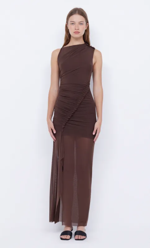 JULIEN ASYM MAXI DRESS - CHOC sold by bec + bridge