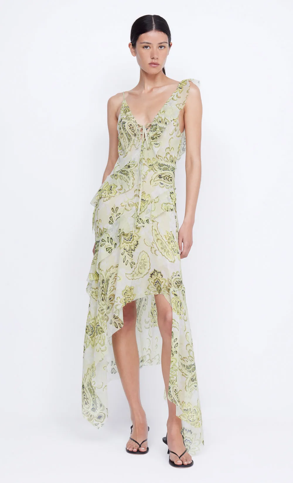 LYLOU FRILL DRESS - LEMON PAISLEY sold by bec + bridge