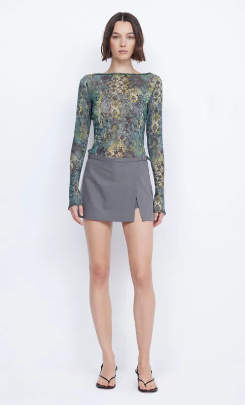 FLEUR DE LIS L/S TOP - NOUVEAU BLEUE sold by bec + bridge