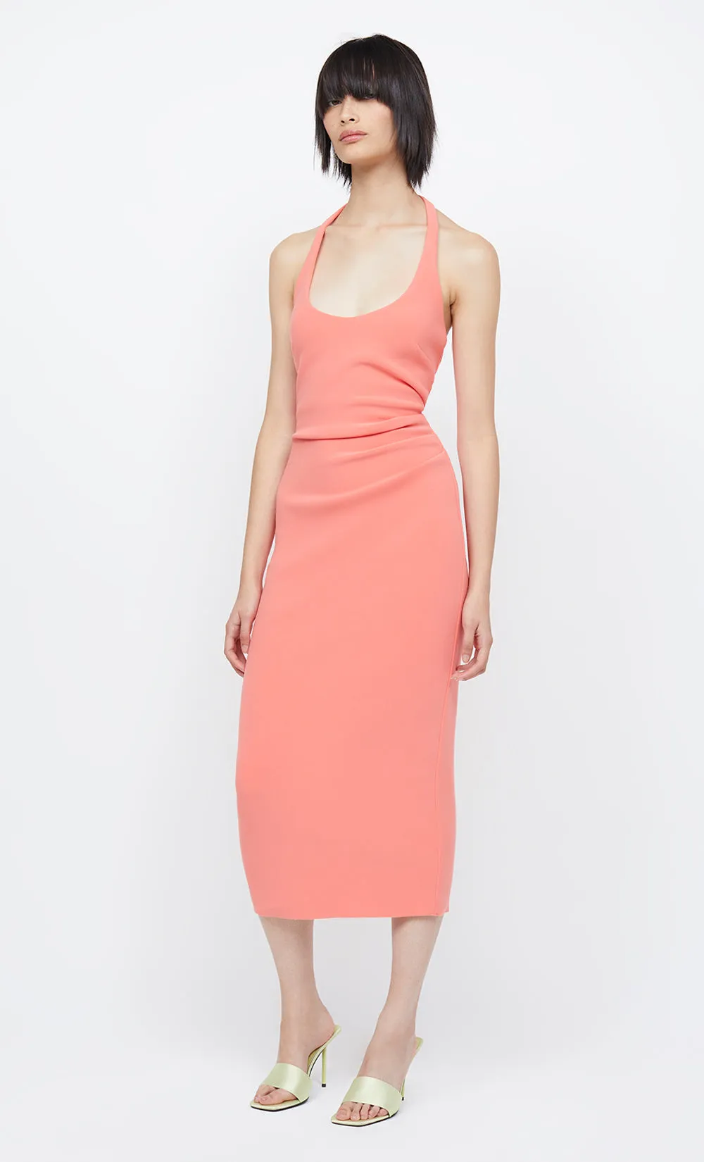 CYNDIE HALTER MIDI DRESS - CORAL sold by bec + bridge product image thumbnail 2