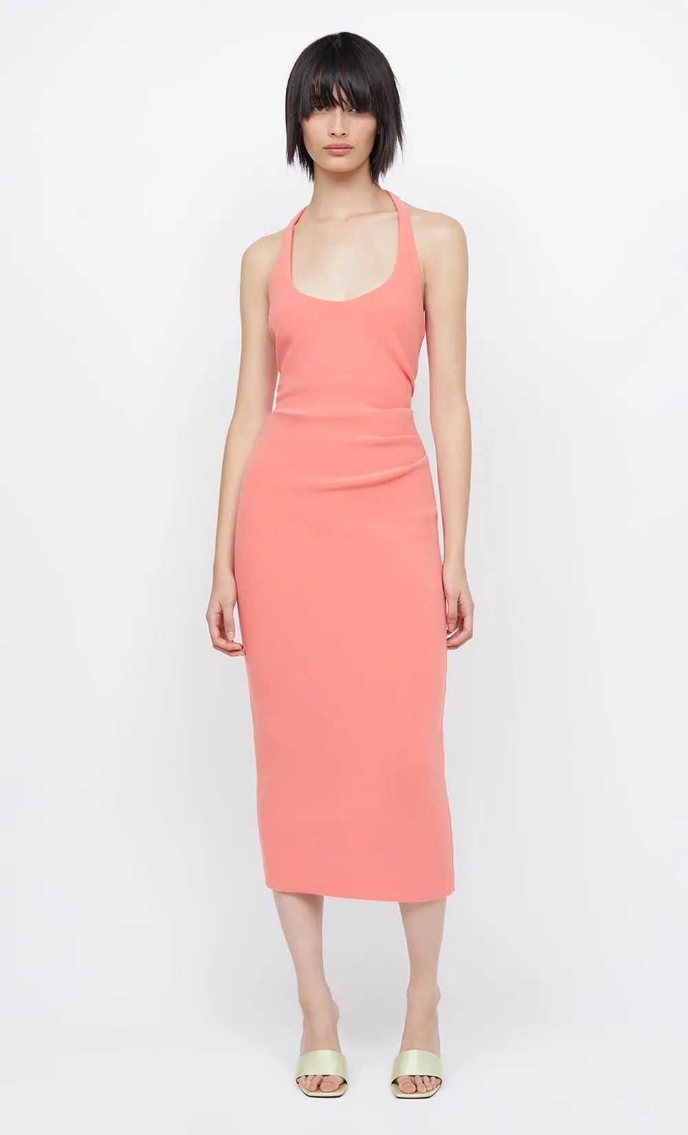 CYNDIE HALTER MIDI DRESS - CORAL sold by bec + bridge