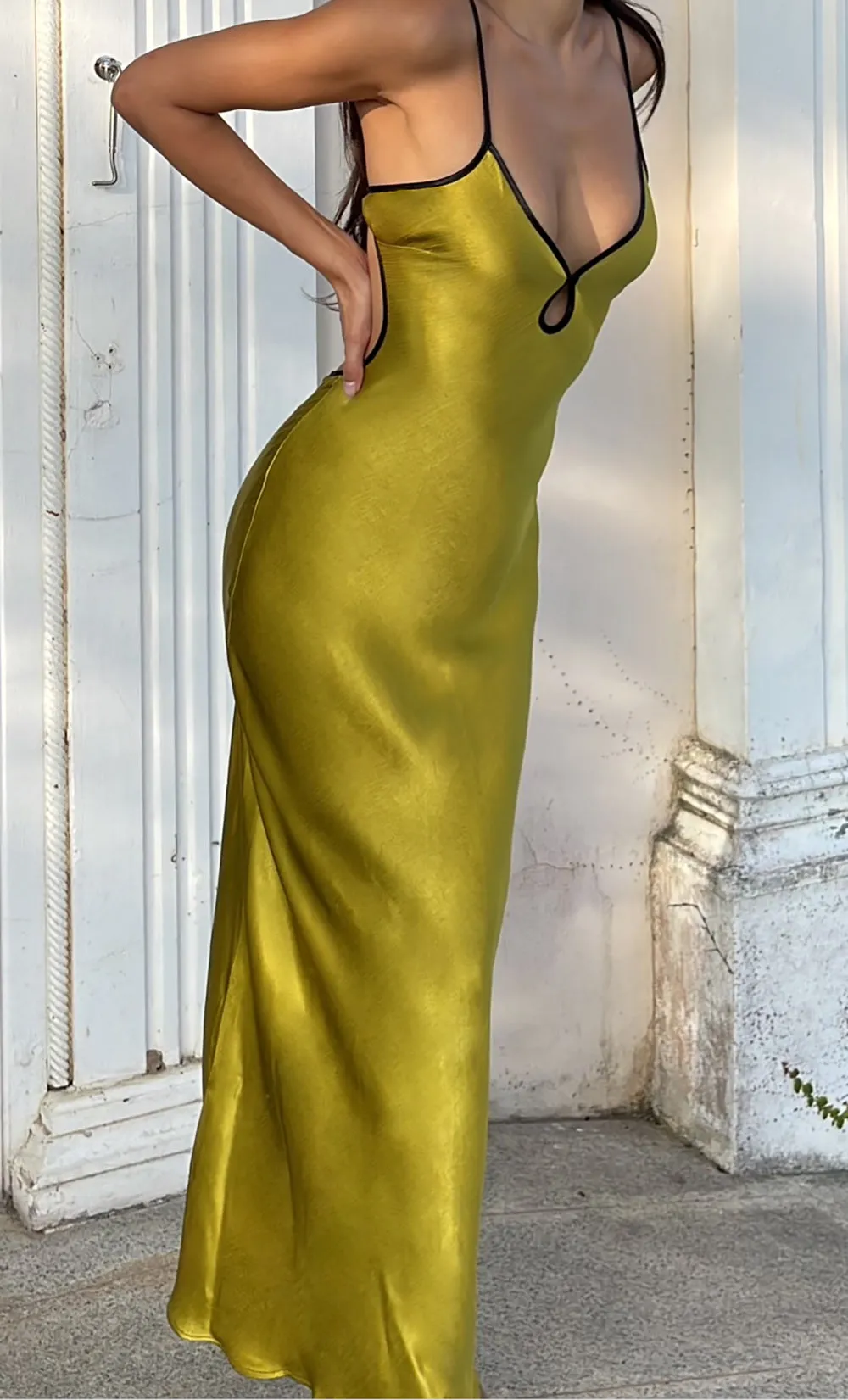 CEDAR CITY MAXI DRESS - OLIVE OIL/BLACK sold by bec + bridge product image thumbnail 2