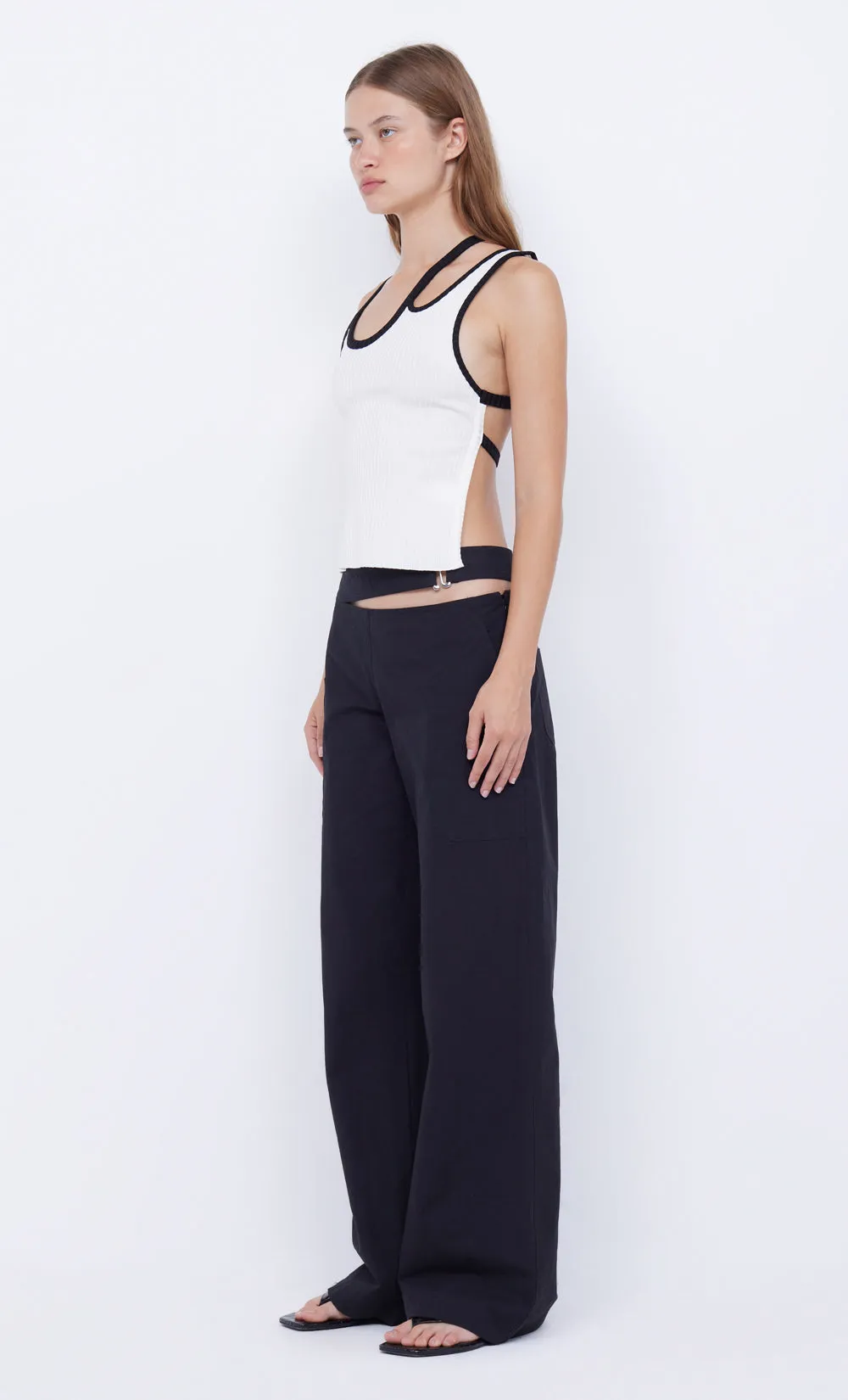 HARI BACKLESS TOP - IVORY/BLACK sold by bec + bridge product image thumbnail 3